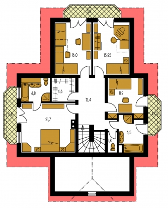 Floor plan of second floor - KLASSIK 128